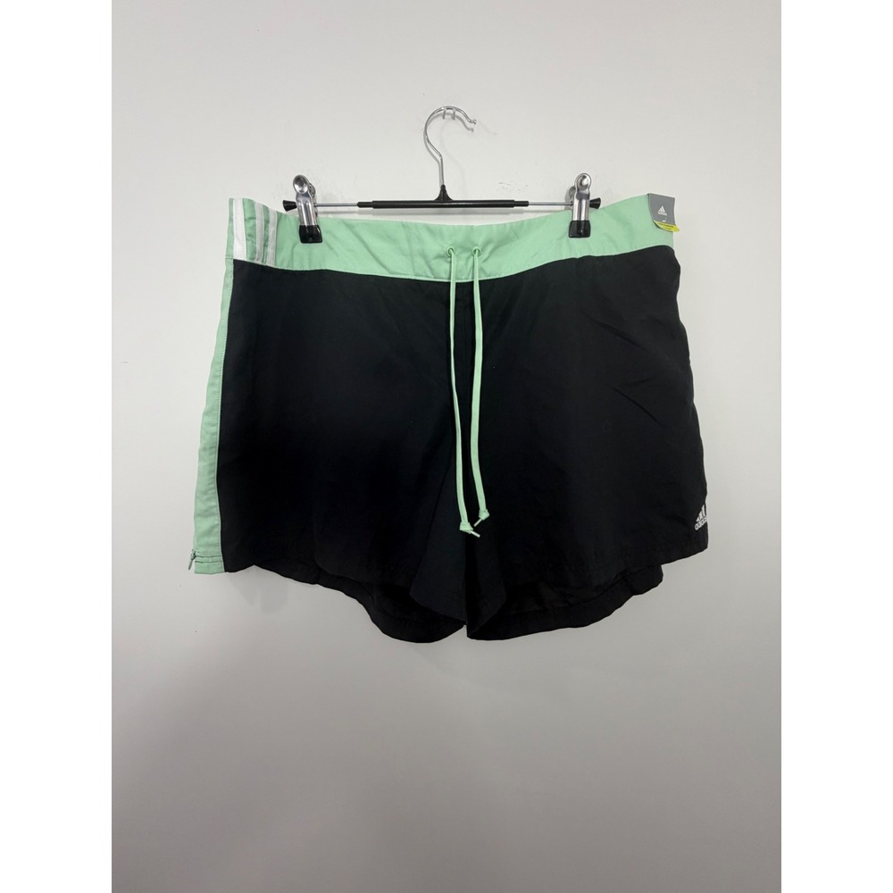 Adidas Womens XL Training Shorts Black Mint Drawstring AZF001 Athletic 2007
